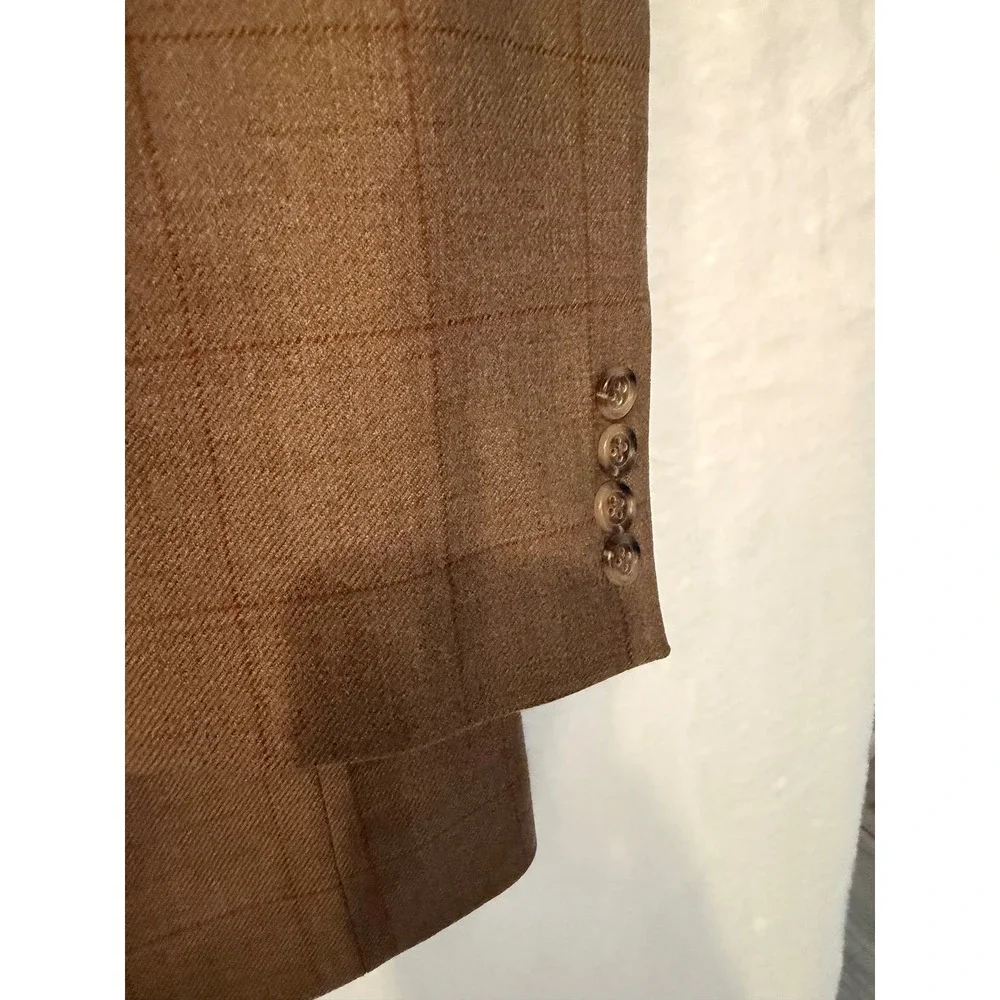 Jos. A. Bank Signature Collection Brown Windowpane 100% Wool Blazer 42R Gordon